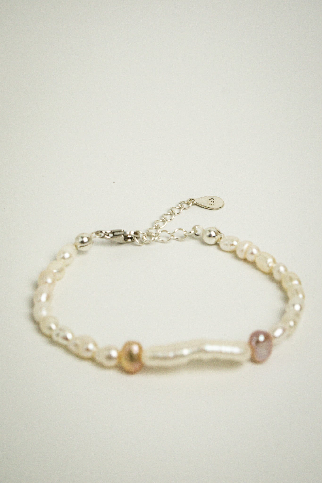 Armband aus Süßwasserperlen MERMAID ROSE Silber